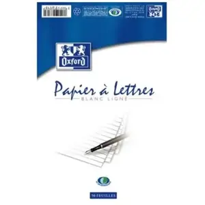 Chotel - bloc de correspondance estrée de oxford, ligné, blanc, 50 feuilles, 80 g, dimensions (l)148 x (h)210 mm (32771301 6111 pas cher