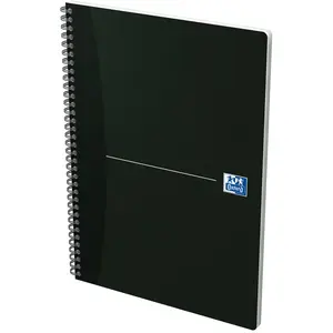 OXFORD Lot de 5 Cahiers Essentials A4 Petits Carreaux 180 Pages Reliure Spirale Couverture Carte Noir pas cher
