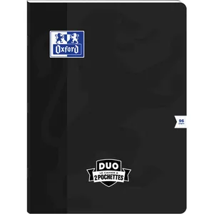 Cahier - Oxford - Duo - 96 pages - Grands carreaux - Coloris aléatoires pas cher