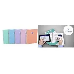 Cahier - OXFORD - 230x297 mm - 160 pages - Quadrillé 5x5 - Couleurs pastel aléatoires pas cher