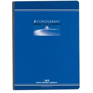 CONQUERANT Cahier brochures grand carreaux 24x32 192p 70g pas cher