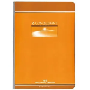Cahier brochures Conquerant grand carreaux A4 192p 70g pas cher
