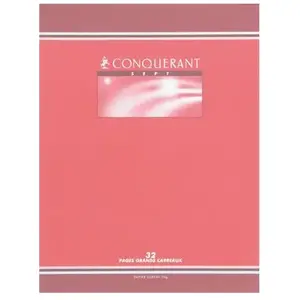 Cahier piqures Conquerant grand carreaux 17x22 32p 3mm 70g pas cher