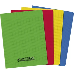 Cahier - CONQUERANT - Seyès - 48 pages - 90 g/m² - Couverture polypropylène orange - 17 x 22 cm pas cher