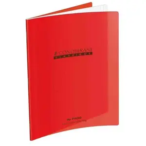 CONQUERANT Cahier Couv Polypro 240 x 320 mm 48 Pages Seyès 90g Rouge pas cher
