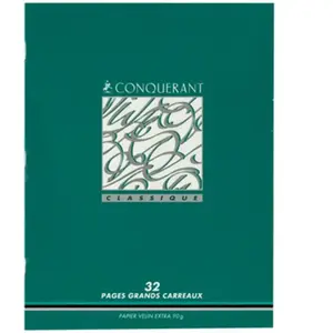 Conquerant - Cahier Piqures Grand Carreaux 17x22 32p 2,5mm 90g pas cher