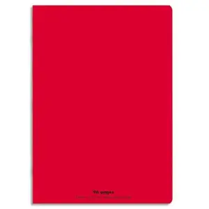 Conquerant Cahier piqûre Clairefontaine 21x29,7cm, 96 pages grands carreaux, Rouge pas cher