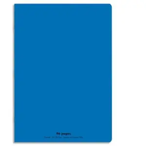 Conquerant Cahier piqûre Clairefontaine 21x29,7cm, 96 pages grands carreaux, Bleu pas cher