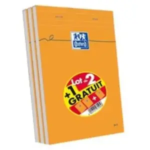 Oxford bloc-notes, a5, quadrill, 80 feuilles, 2 + 1 gratuitorange, papier optique 80 g m2, couverture en carton, micro-perfor, pas cher