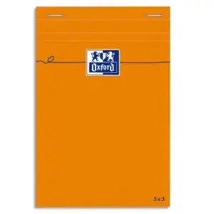 Oxford bloc-notes, 110x170mm, quadrillé,80 feuilles, orange 100106279 pas cher