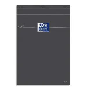 Oxford bloc de direction gris agrafé non perforé réglure pleine page 5x5 210x297 papier blanc oxford office 100106302 pas cher