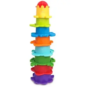 Infantino Stacking Cups With Water Mill, set of 8 pieces ( 7 pyramids + 1 water mill) pas cher