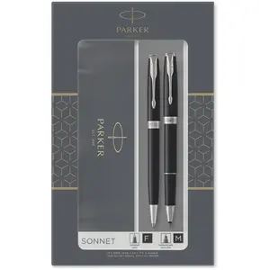 PARKER Sonnet coffret cadeau Duo : Stylo bille noir + Stylo roller noi... pas cher