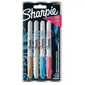 Lot de 4 marqueurs métallisés permanents Sharpie Pointe fine pas cher