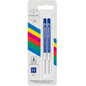 Parker-balpenvullingen | Medium punt | blauwe QUINKflow-inkt | 2 stuks pas cher