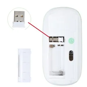 Souris pour MAC USB Sans Fil Ultra Plate Universelle Capteur Optique 3 Boutons Ordinateur (BLANC) pas cher