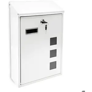 HELLOSHOP26 Boite aux lettres design contemporain murale blanche jardin exterieur 1013007
