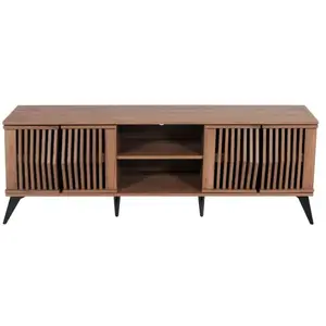 DÉCOSHOP26 Meuble TV avec quatre portes et six compartiments 55 x 166 x 41 cm MDF marron 04_0007866 pas cher