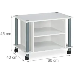 HELLOSHOP26 Meuble TV - Marque - Compartiments et étagère - Blanc pas cher