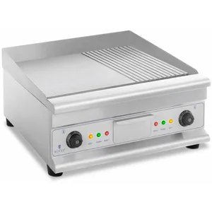 HELLOSHOP26 Plancha grill electrique nervuree double 60 cm 6 400 watts pas cher