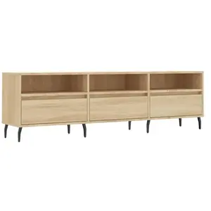 HELLOSHOP26 Meuble TV multimedia etagere television buffet televiseur salle a manger salon chambre chene sonoma 150 x 30 x 44,5 cm b pas cher