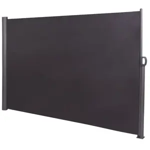 DÉCOSHOP26 Brise vue panneau pour jardin ou terrasse paravent d exterieur 300x180 cm en aluminium et tissu anthracite 10_0002978 pas cher