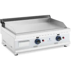 HELLOSHOP26 Plancha à gaz - Inox - 75 cm - 2 zones de cuisson - 2 x 3100 watts - Gaz naturel