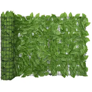 HELLOSHOP26 ecran de balcon brise pare vue protection confidentialite avec feuilles 300 x 75 cm vert pas cher