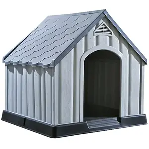 HELLOSHOP26 Niche pour chien - Non spécifié - 92 x 87 x 91 cm - Plastique gris - Résistante aux UV - Pour extérieur pas cher