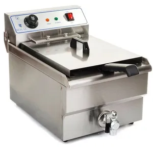 Friteuse acier inox 1 bac 10 litres cuve et resistance amovible robine...Vendu parcdiscount