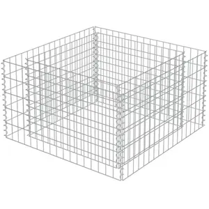 HELLOSHOP26 Jardiniere lit sureleve plantes fleurs jardin a gabion 90 x 90 x 50 cm acier galvanise pas cher