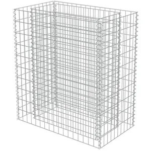 HELLOSHOP26 Jardiniere lit sureleve plantes fleurs jardin a gabion acier galvanise 90 x 50 x 100 cm pas cher