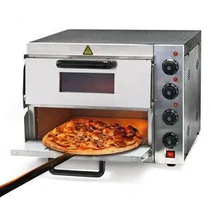 HELLOSHOP26 Four a pizza 3000 watts 2 etages acier affine pierre a pizza refractaire alimentaire pas cher