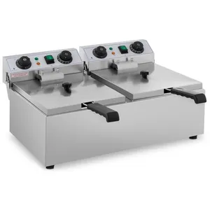 HELLOSHOP26 Friteuse electrique professionnelle restaurant 2 x 10 litres minuterie pas cher