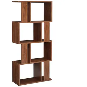 Bibliothèque - [en.casa] - Meuble de salon - Noyer - 130x60x24 cmVendu parcdiscount