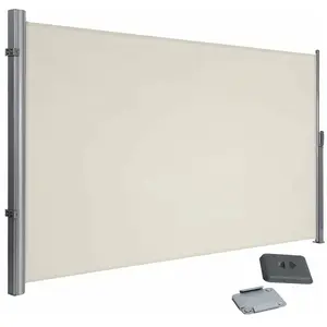 HELLOSHOP26 Store lateral 1,6 x 3,5 m brise vue retractable paravent pare soleil pour balcon patio terrasse et jardin avec fixation pas cher