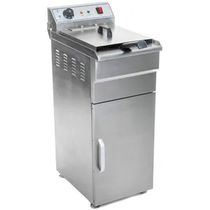 HELLOSHOP26 Friteuse haute acier inox 1 bac 16 litres cuve amovible avec minuterie professionnelle pas cher