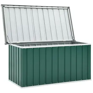 HELLOSHOP26 Coffre boîte meuble de jardin rangement 129 x 67 x 65 cm vert pas cher