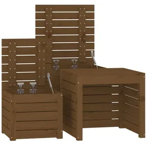 HELLOSHOP26 Ensemble de boîtes de jardin 3 pieces bois pin massif marron miel pas cher