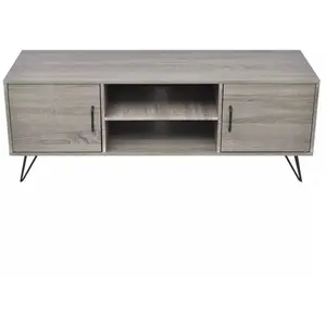 HELLOSHOP26 Meuble tele buffet tv television design pratique 120 cm grisVendu parcdiscount