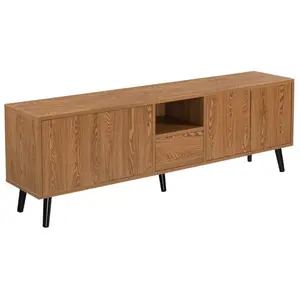 HELLOSHOP26 Meuble TV 140 x 30 x 46 cm effet bois fonce pas cher