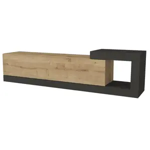 HELLOSHOP26 Meuble TV mural design moderne 150 x 30 x 39 cm effet chên... pas cher
