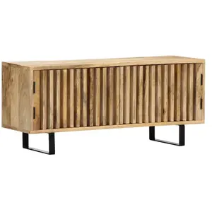 HELLOSHOP26 Meuble tele buffet tv television design pratique 90 cm bois de manguier massif 2502020 pas cher