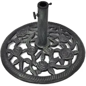 Comparateur de prix : HELLOSHOP26 Pied socle base de parasol en fonte 35/38/48 mm 12 kg 48 cm noir
