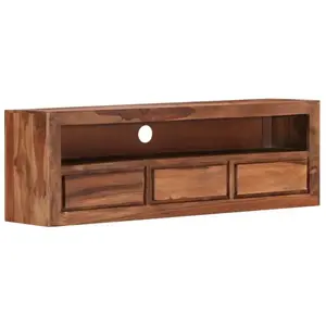 Meuble TV en bois de sesham massif - Helloshop26 - 120 cm - 3 tiroirs ... pas cher