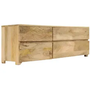 HELLOSHOP26 Meuble tele buffet tv television design pratique bois massif de manguier 120 cm pas cher