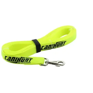 Longe HUNTER 5ml sangle plate largeur 30mm polyester CANIHUNT Jaune pas cher