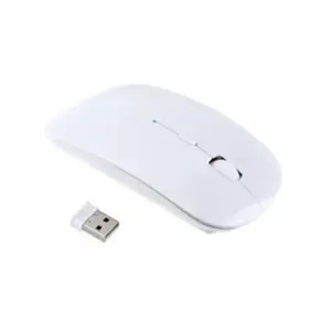 Souris Ultra Plate pour PC Sans Fil USB Capteur Optique 3 Boutons Universelle (BLANC) pas cher