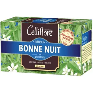 CELLIFLORE BOISSONS CHAUDES INFUSION BONNE NUIT 25 sachets pas cher