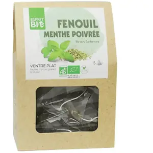 Esprit Bio Ventre Plat Fenouil Menthe Poivrée à Infuser 15 Pyramides pas cher